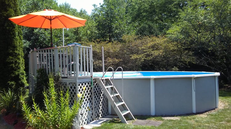 above ground oval swimming pool